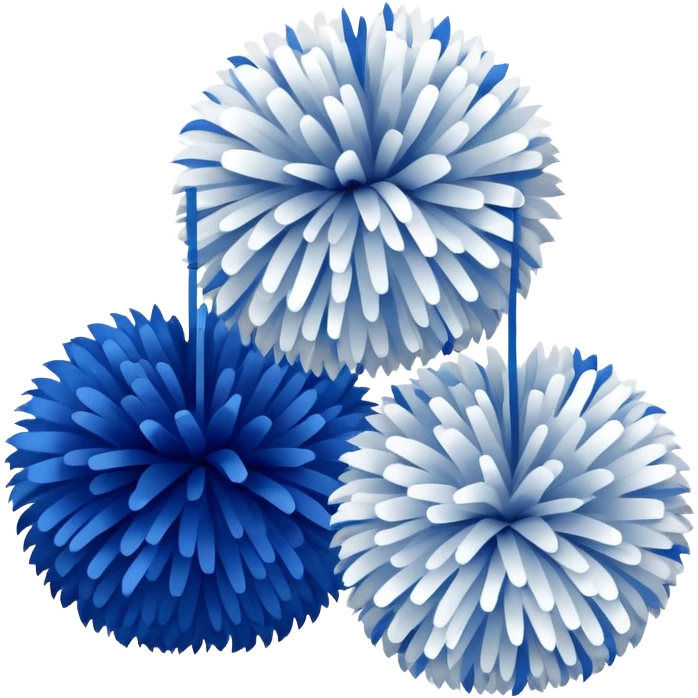 2 blue and white cheer poms emoji