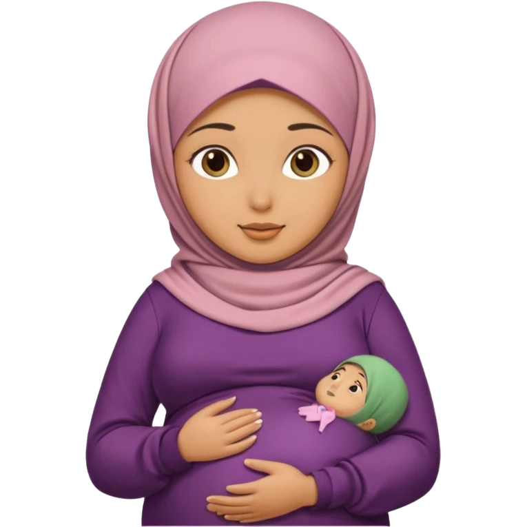 Lebanese girl, hijab, tan, pregnant belly. emoji