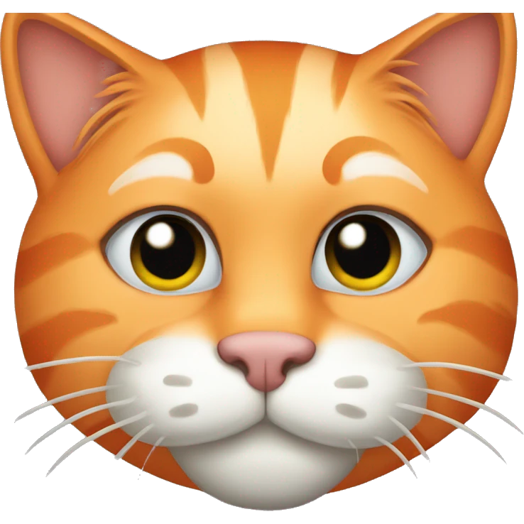 Orange cat with a face mask emoji