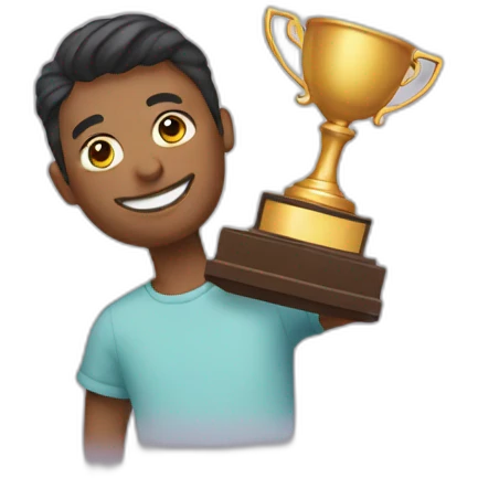 Holding up a trophy  emoji