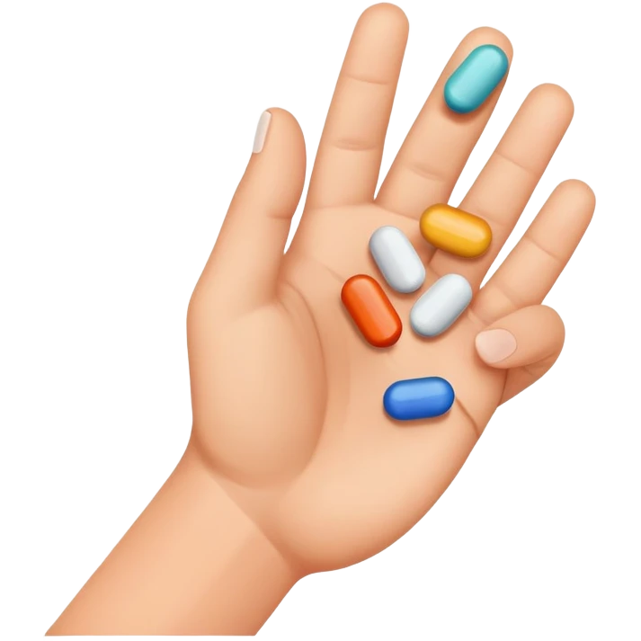 Hand holding pills emoji