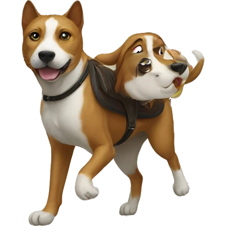 Cat riding dog emoji
