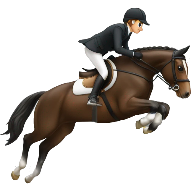 Hunter jumper horse going over a fancy jump emoji
