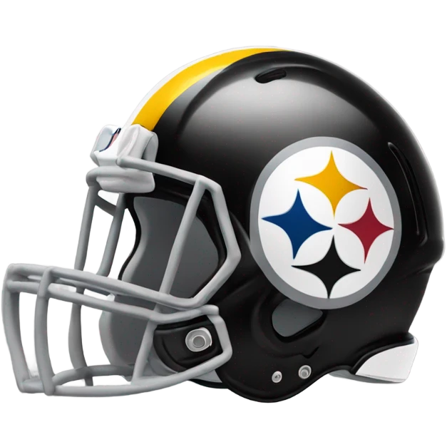 Pittsburgh Steelers helmet with feet holding a football running into the end zone emoji