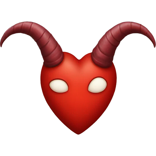 Red heart with red horns no face emoji