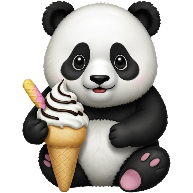 Panda eating ice cream emoji