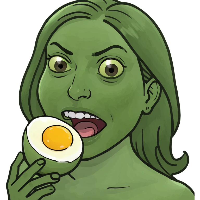 A women putting a egg plant in her mouth emoji