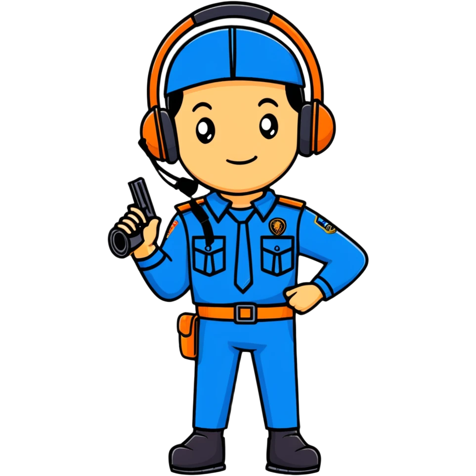 Team Fortress 2 Scout with blue uniform, headset, Boston accent, slim body, carrying scattergun, official character design emoji