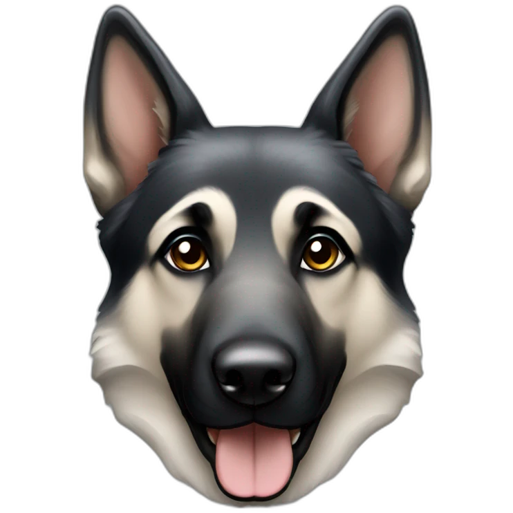 Silver and black German shepherd emoji
