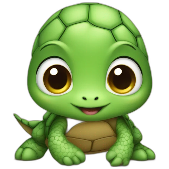 Un bébé sur une tortue emoji