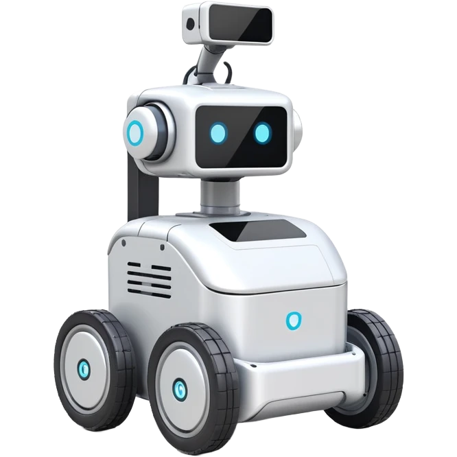 Lightweight delivery robot with modular cargo slots emoji