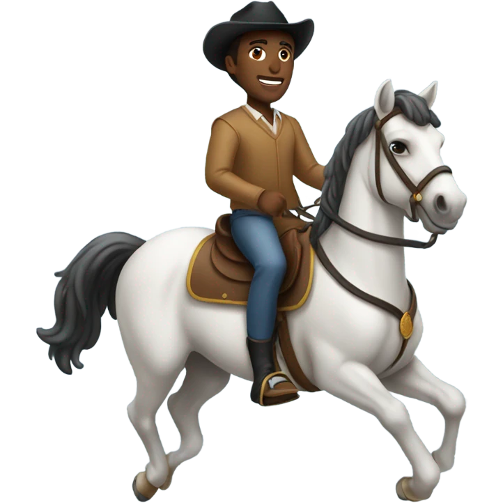 A black guy riding a horse emoji