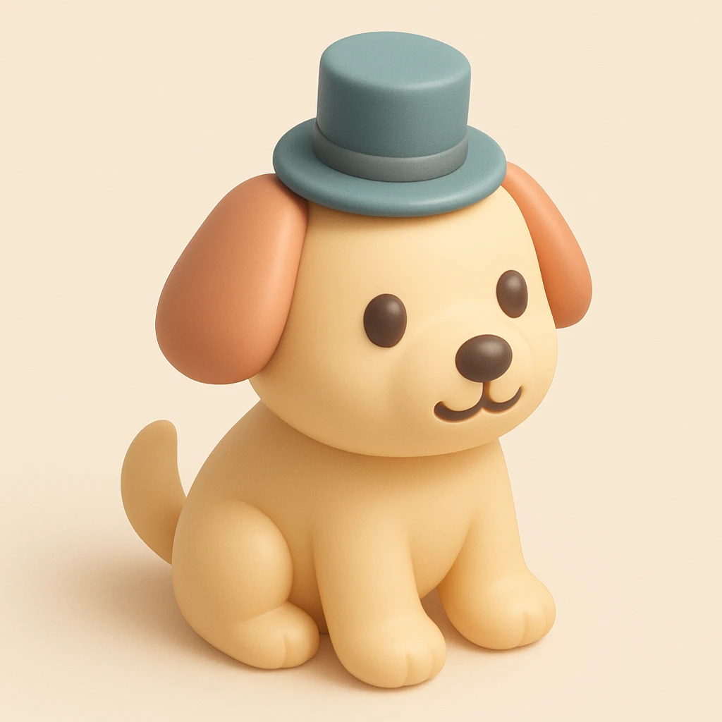 dog with tophat emoji