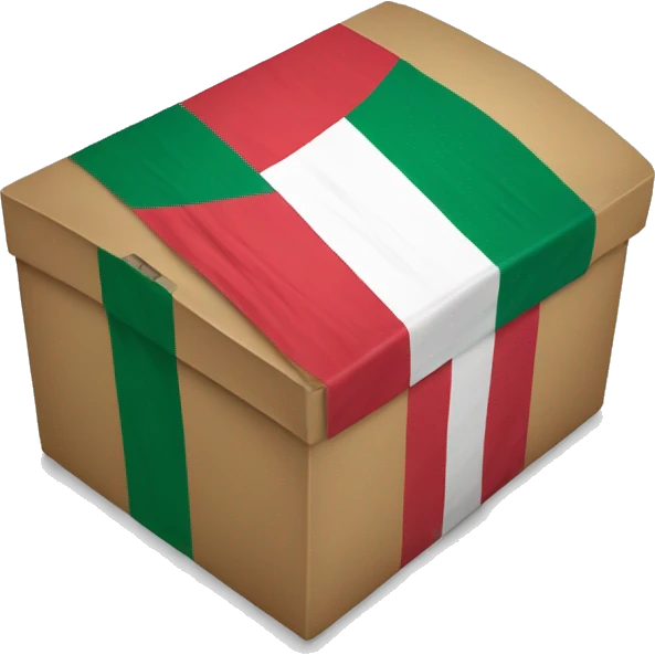 caja de regalo forada con la bandera de México emoji