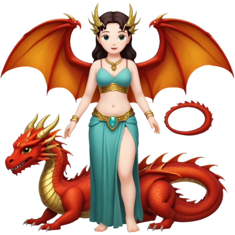 fullbody buxom ancient woman with dragon wings emoji