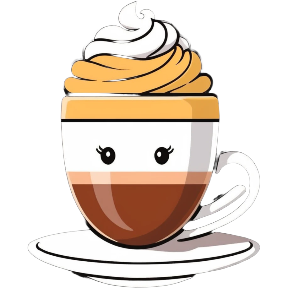 A cute cappuccino cup with a ballerina figure made of foam dancing on the surface emoji