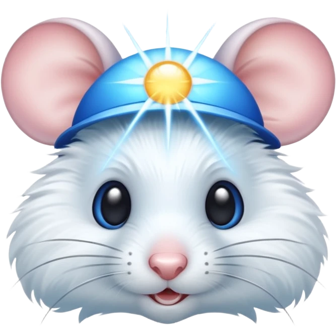 A mouse face with blue sun rays like a sun  emoji