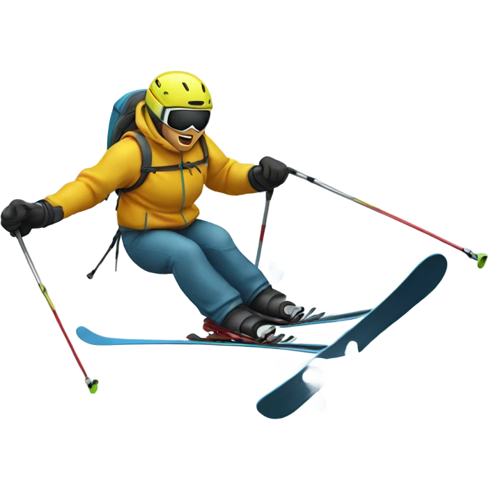 Skier falling emoji