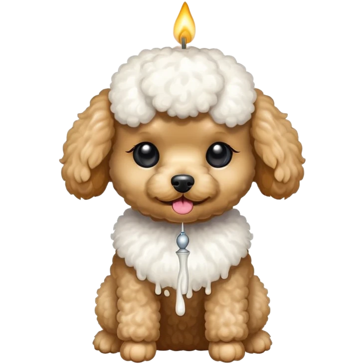 toy poodle holding a candle emoji