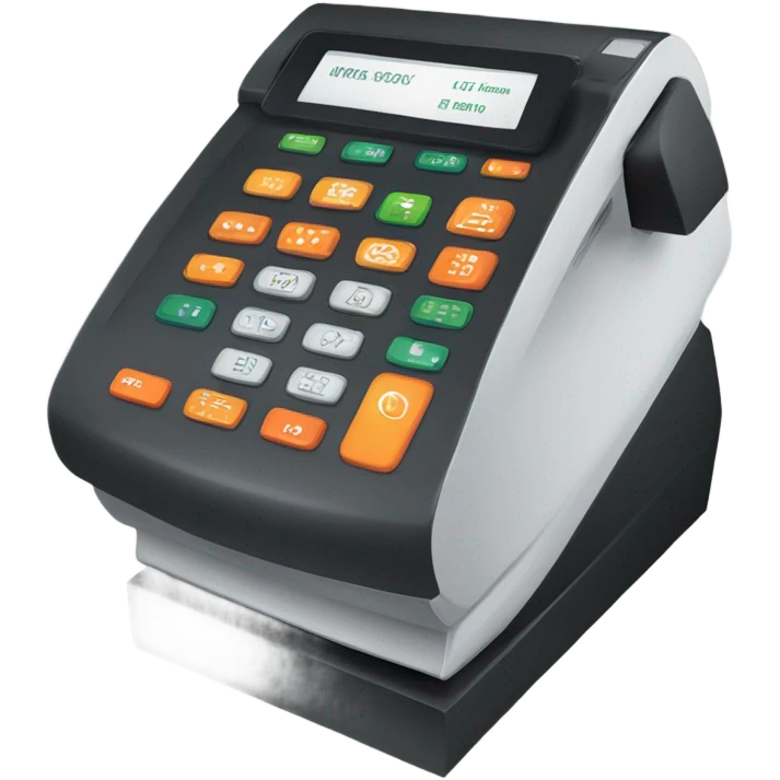 pos terminal with orange buttons emoji