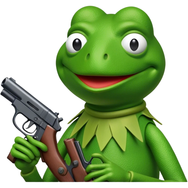 kermit the frog with gun emoji