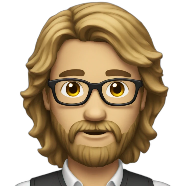 Man-long hairs-beard-glasses emoji