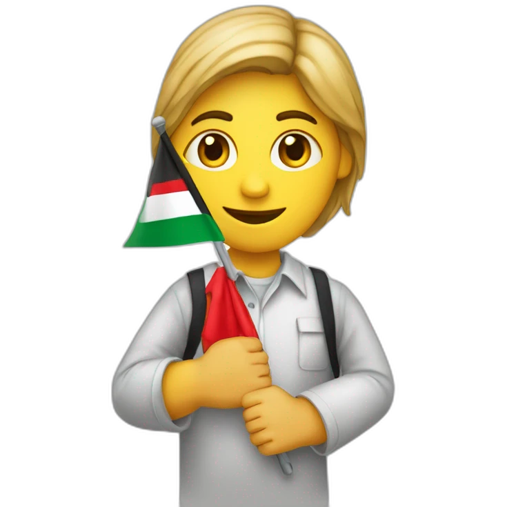 une personne avec le drapeau de la palestine dans les mains emoji