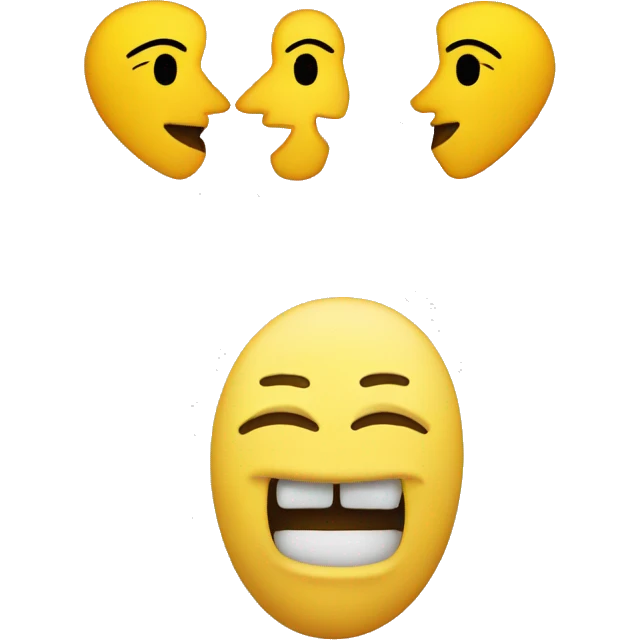 Two yellow face emoji's kissing emoji