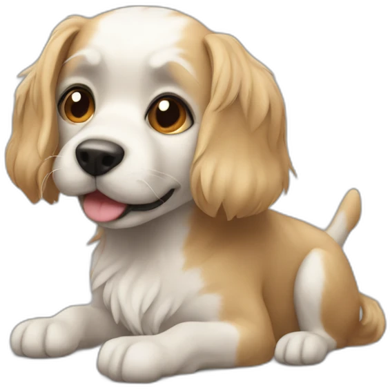 Chat sur un chien emoji