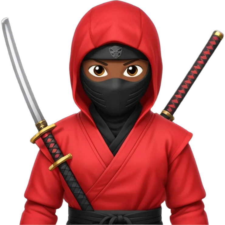 black skin ninja red clothes emoji