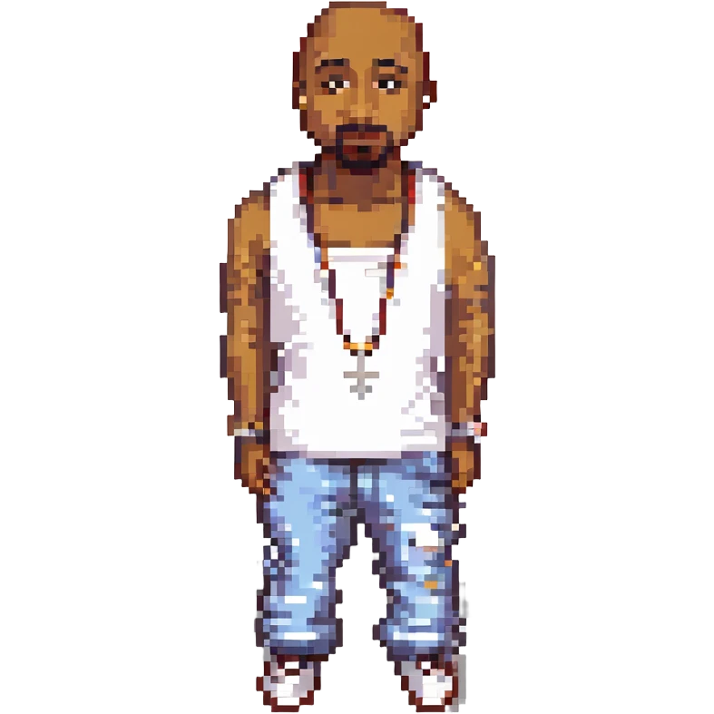 2Pac в полный рост, no background emoji
