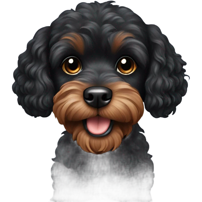 Black cavoodle dog emoji