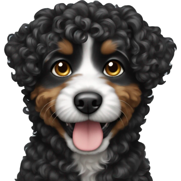 Black curly small dog  emoji