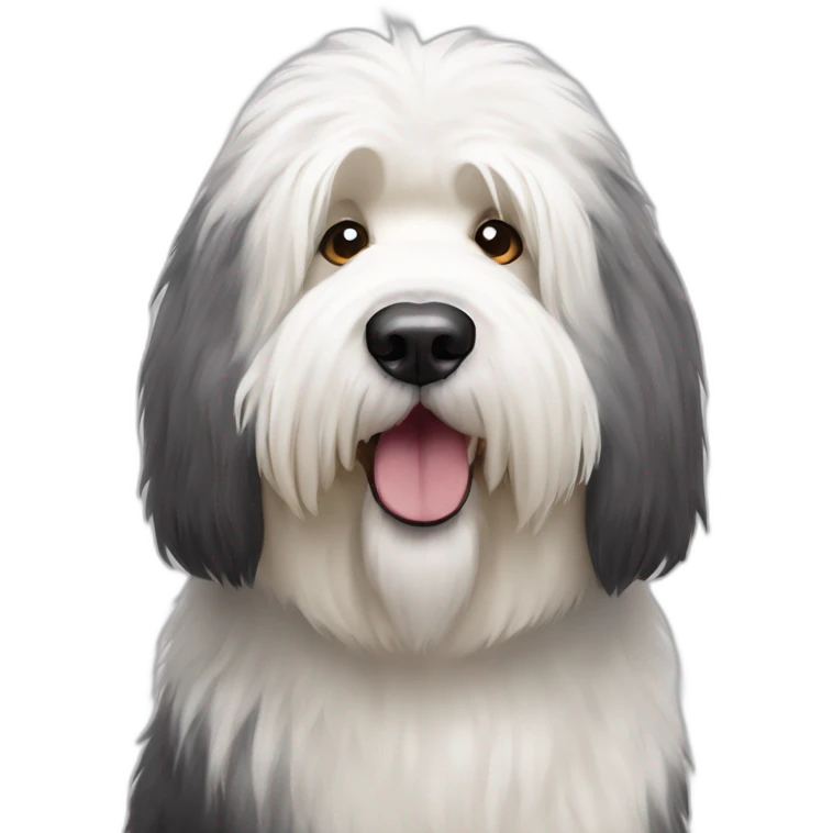 Dog old english sheepdog full-height emoji