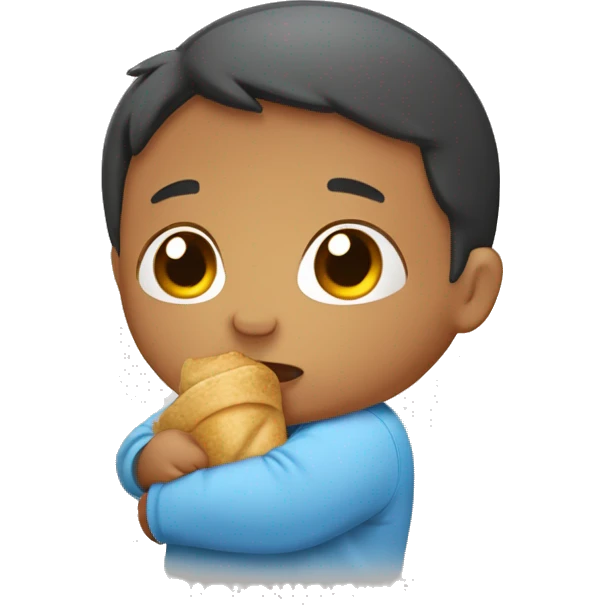 Un bebé cargando una mancuerna  emoji