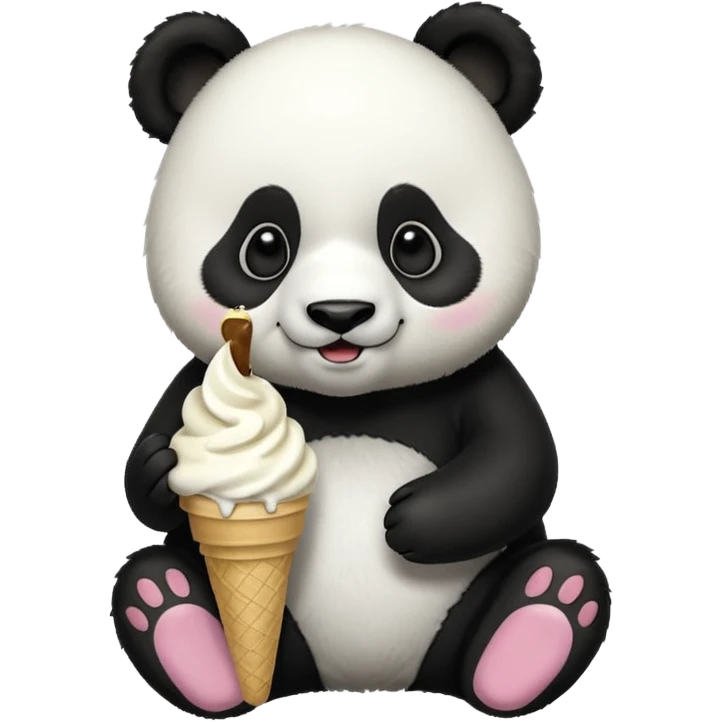 Panda eating ice cream emoji