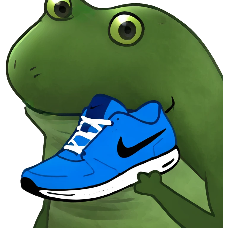 Tiburon con tenis nike azules  emoji