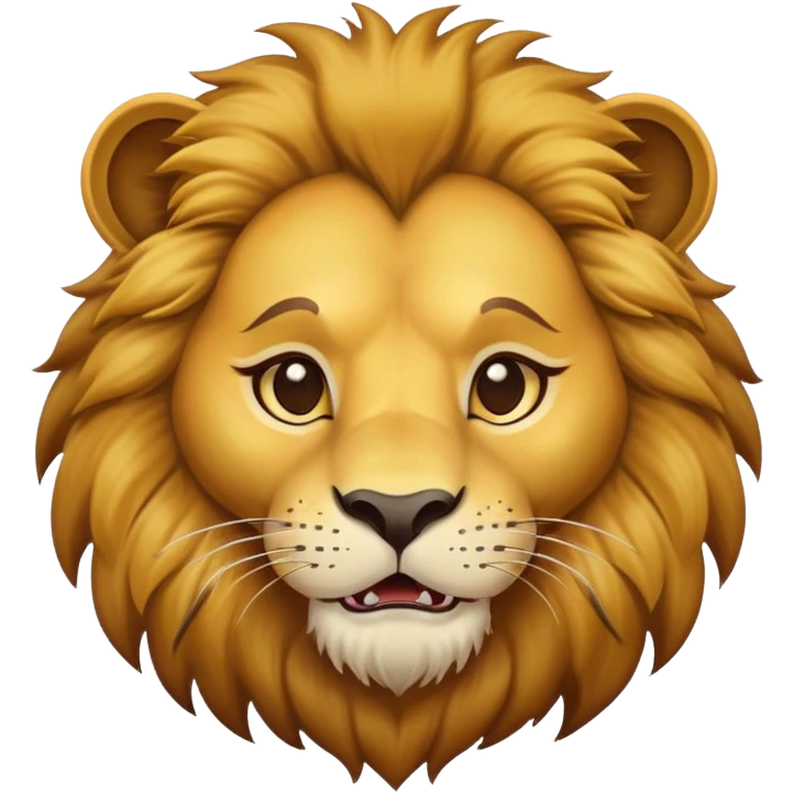 naughty lion looking sideways with mischievous expression emoji