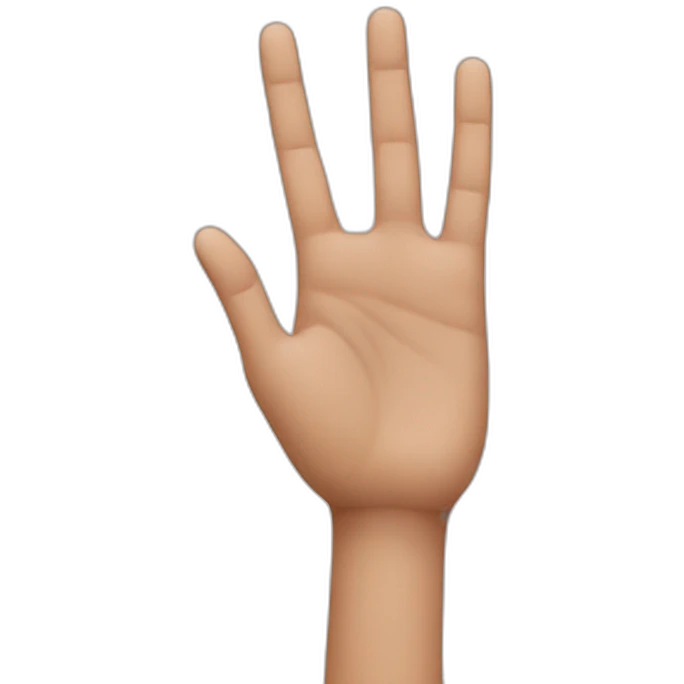 The right amount of fingers on a hand emoji