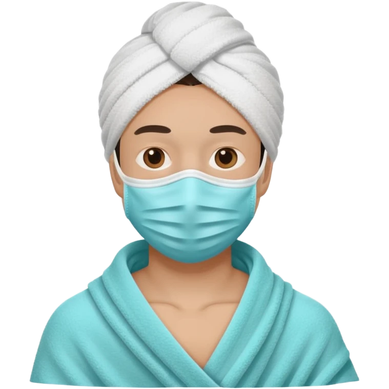 Persona con toalla y mascarilla emoji