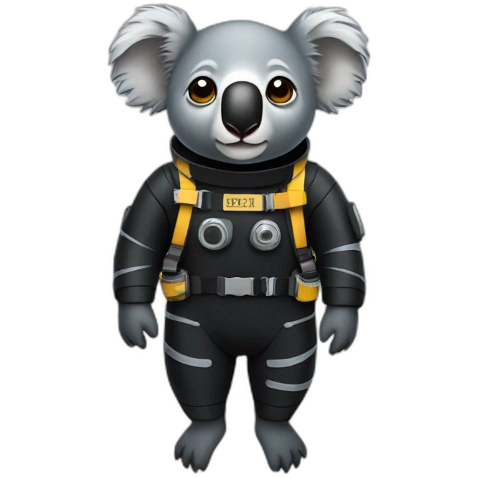 koala in black rubber diving suit emoji