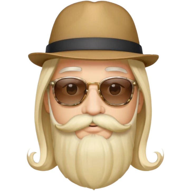 Girl wig sunglasses, mustache beard and a hat  emoji