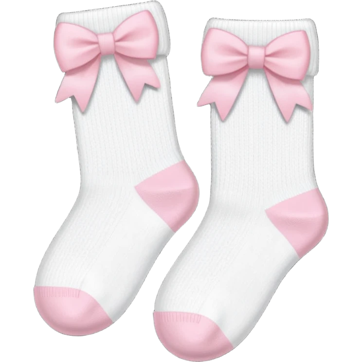 White Socks With Light Pink Bows emoji