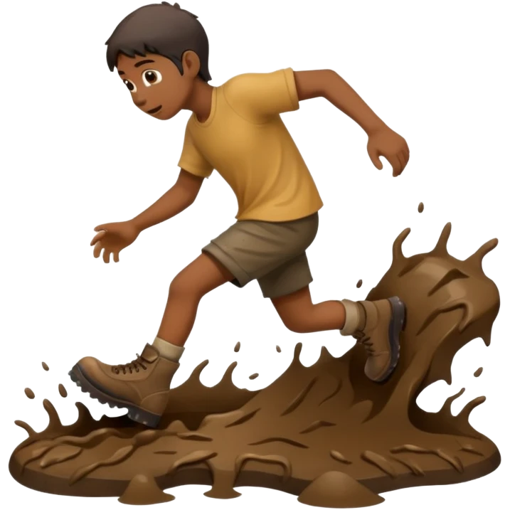 raining shoe stamping mud emoji