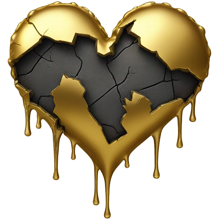 Broken heart dripping gold emoji
