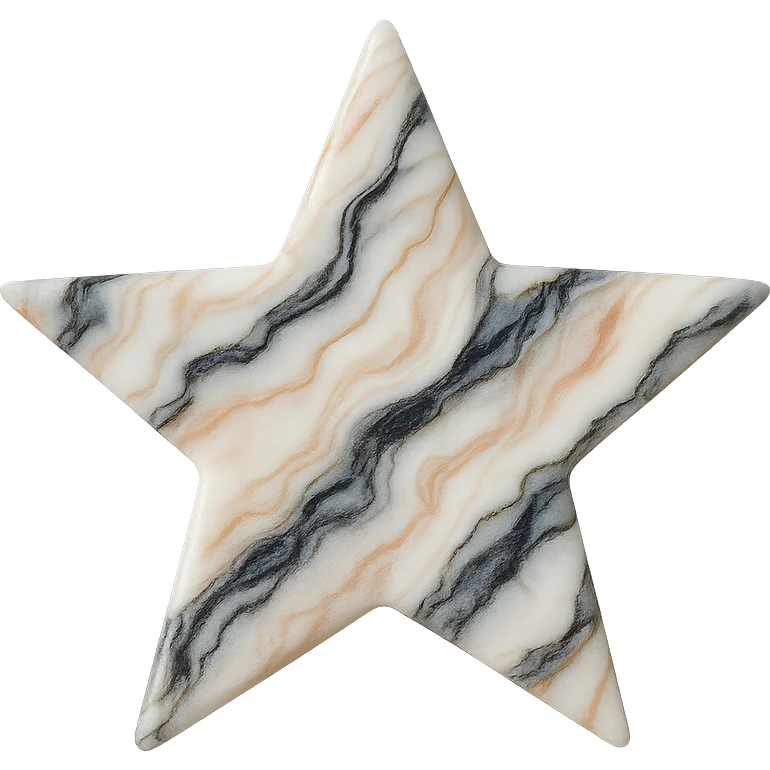 tiny star with a glamorous and stylish marble texture, no background emoji