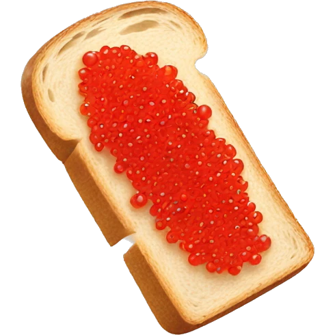 One Slice of bread with red caviar emoji