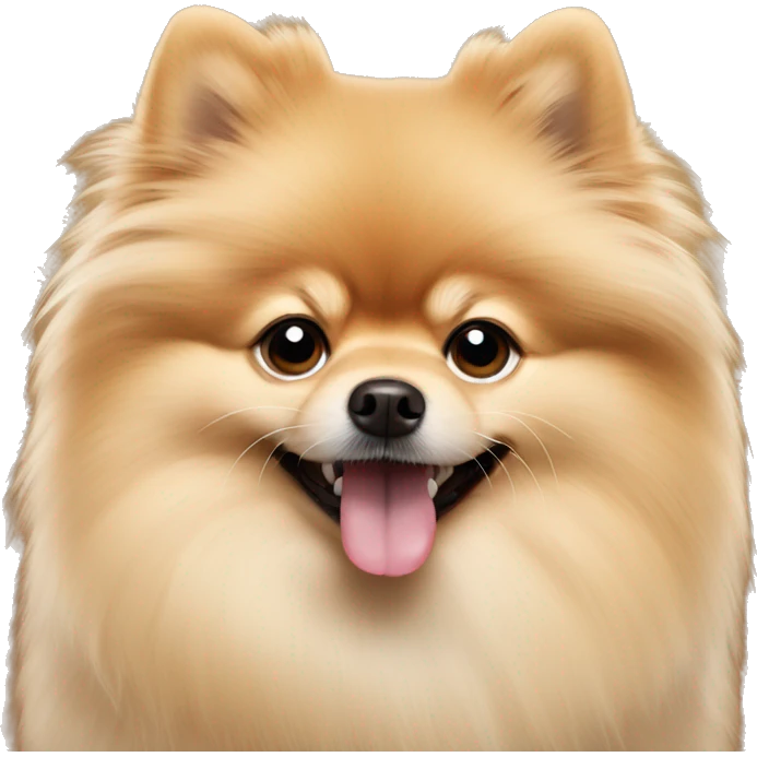 Beige Pomeranian with his tongue out  emoji