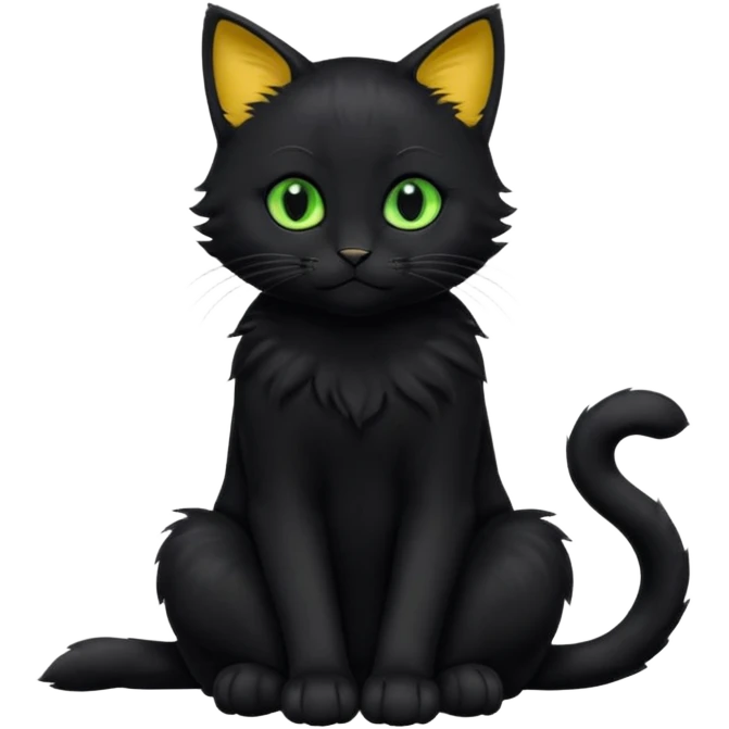 Chat noir peinture mignon assise peinture emoji