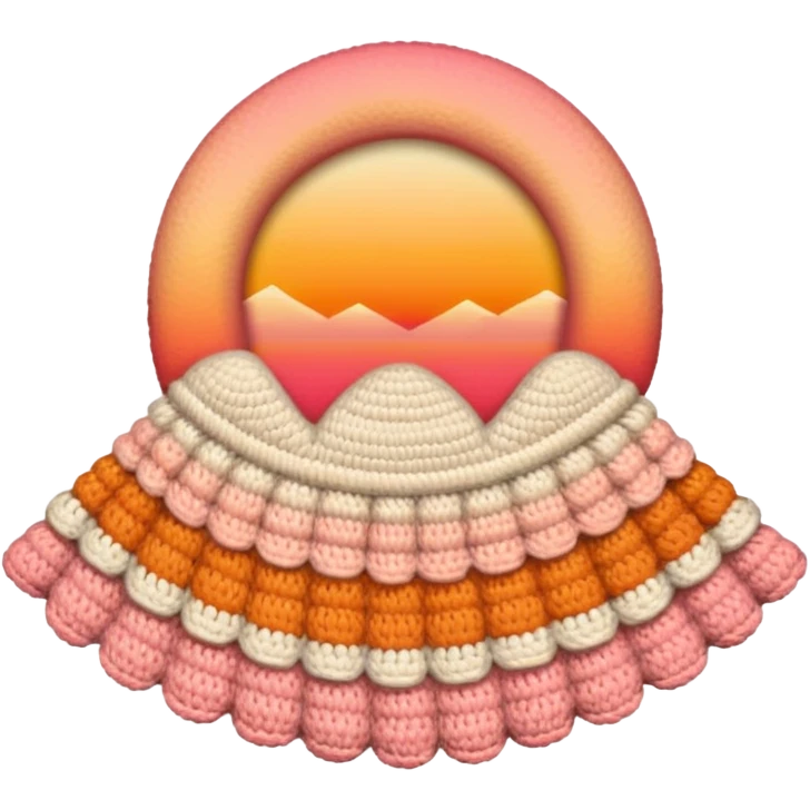 crochet single stitch (it has a color like a peach-pinky sunset) emoji